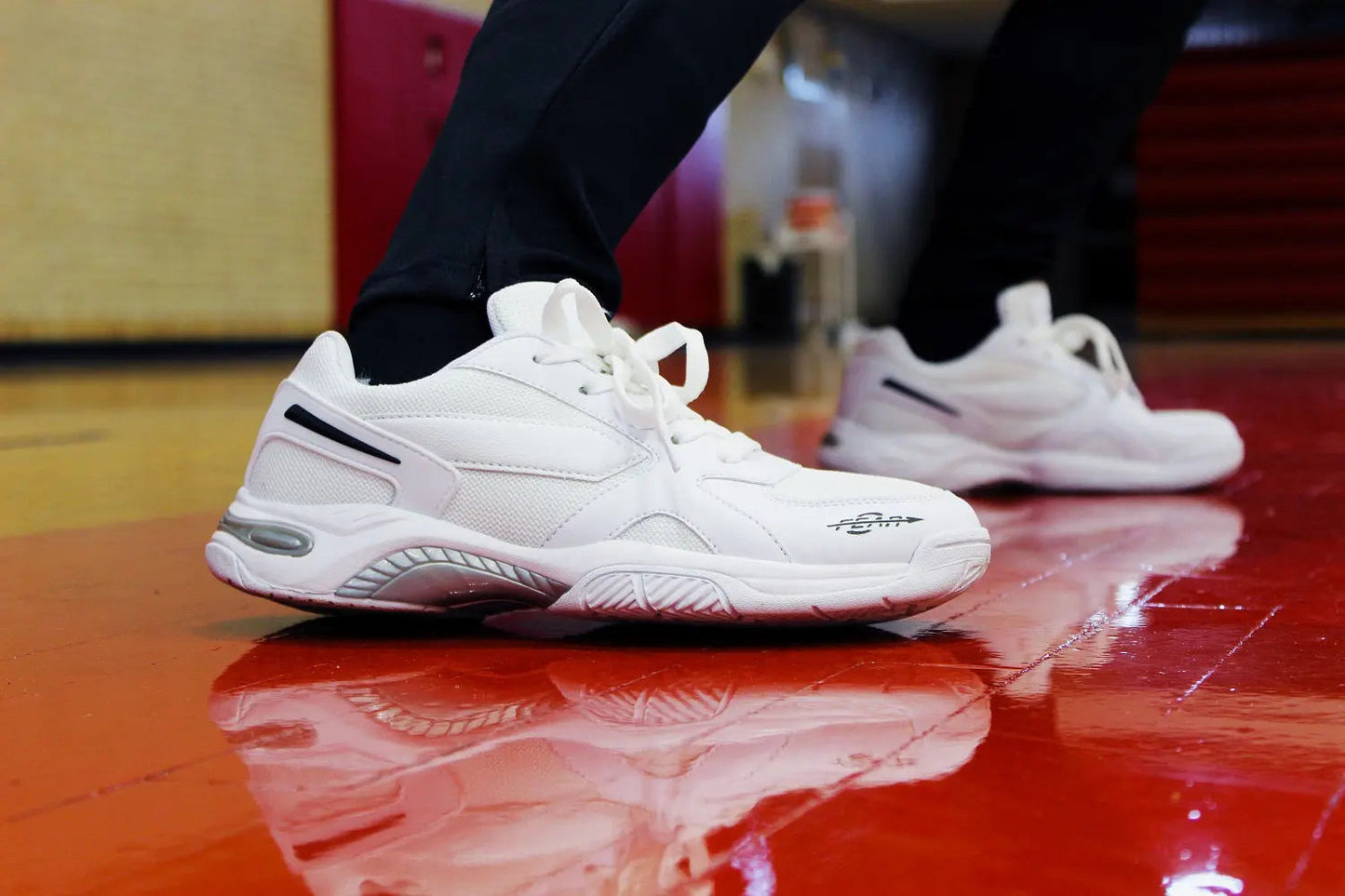 Men's High Arch Firm Support All-In-One White Walking Shoes.
