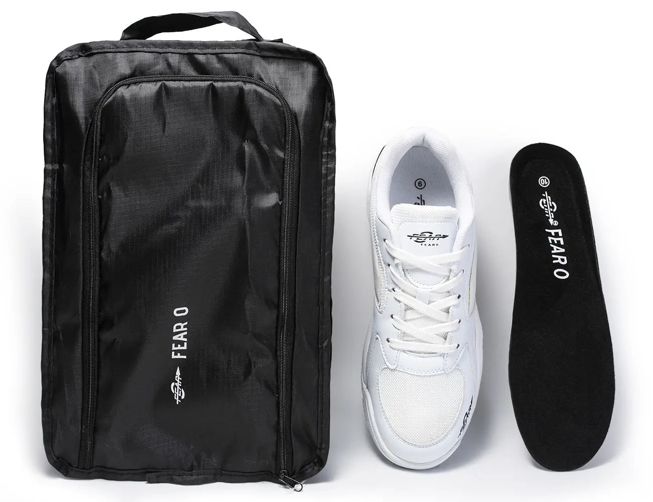 Men's High Arch Firm Support All-In-One White Walking Shoes.