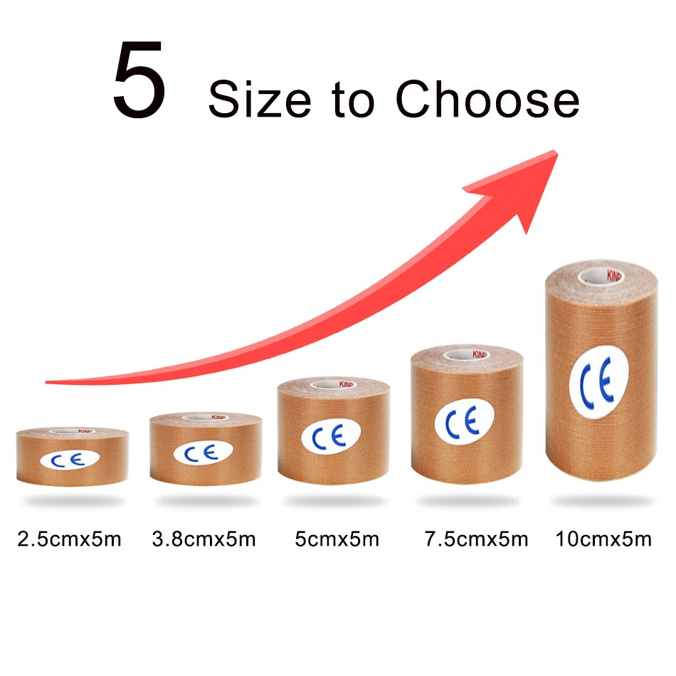 5 Size Kinesiology Tape Athletic Recovery Self Adherent