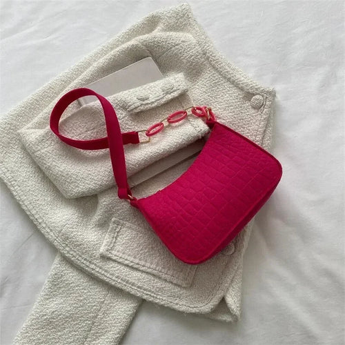 Retro Square Shoulder Bag - Small & Chic