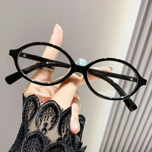 Y2K Retro Oval Frame Glasses Women Female Sweet Cool Eyewear Trend