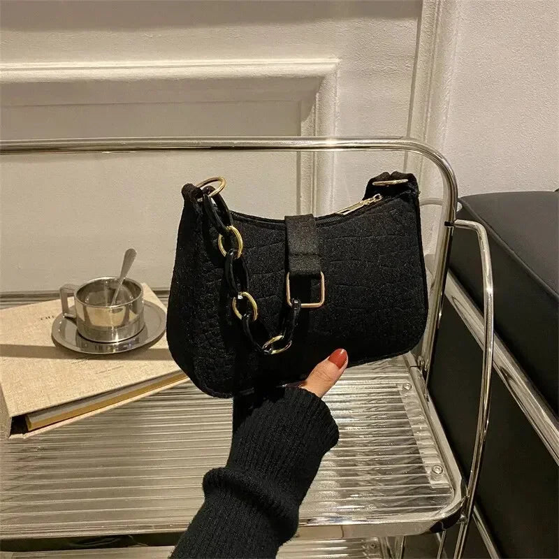 Retro Square Shoulder Bag - Small & Chic