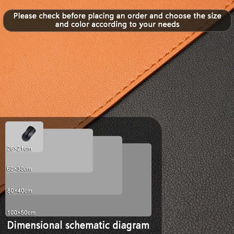 Mouse Pad Large Size Office Desk Protector Mat PU Leather Waterproof