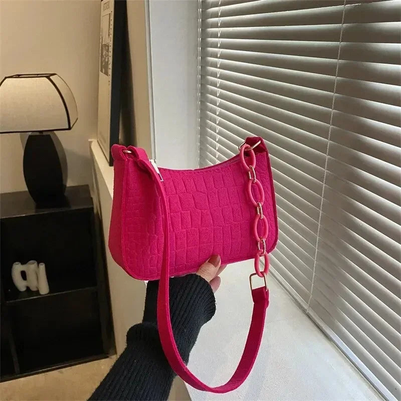 Retro Square Shoulder Bag - Small & Chic