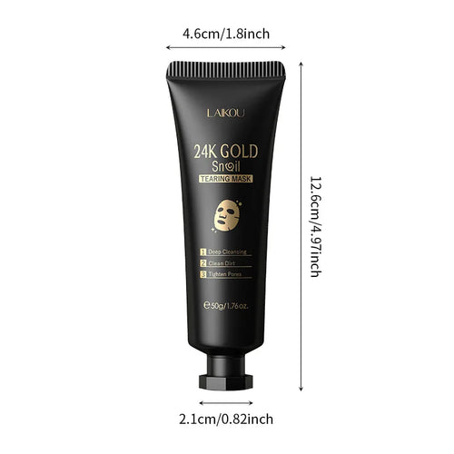 LAIKOU 24K Gold SNAIL TEARING Mask Deep Cleansing Remove Blackhead