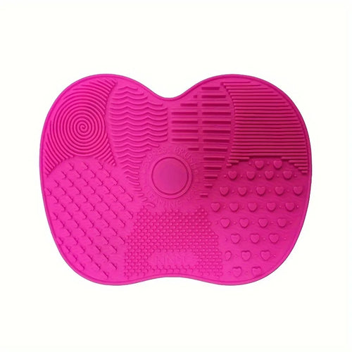 Silicone Apple Shaped Makeup Brush Cleaning Pad - Puff Cleaning Tool