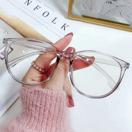 Transparent Computer Glasses Frame Women Men Anti Blue Light Round