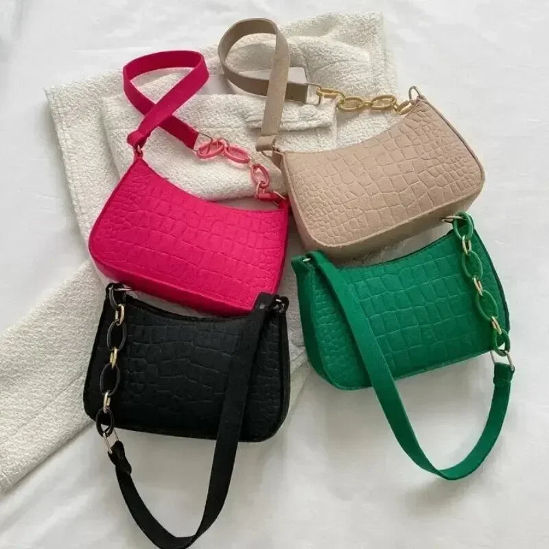 Retro Square Shoulder Bag - Small & Chic