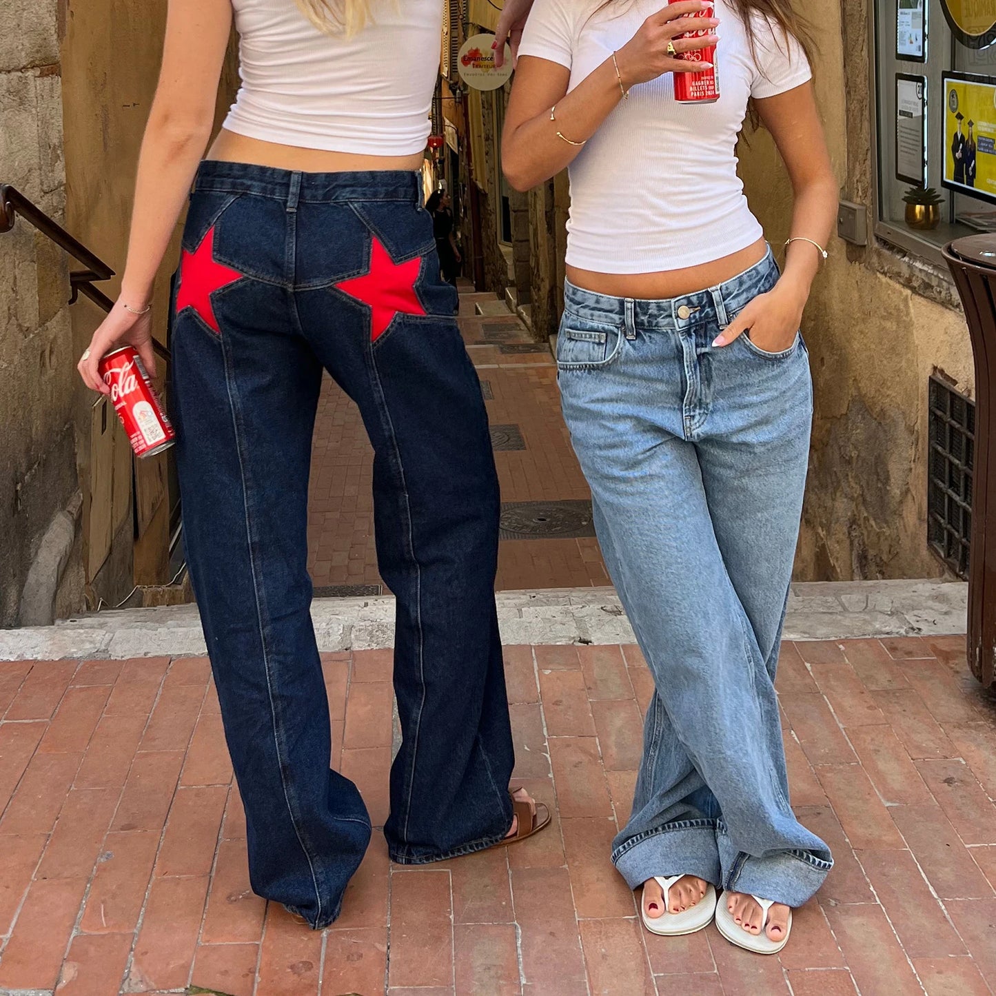 Starlit Y2K Aesthetic Jeans - Vintage Wash