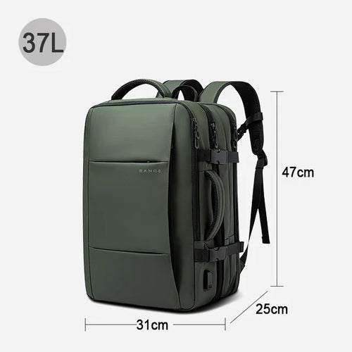 Travel Backpack Men Business Backpack School Expandable USB Bag
