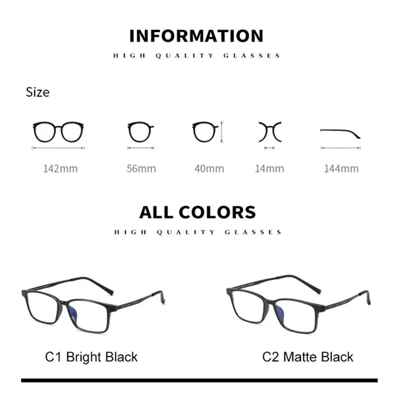 Blue Light Blocking Reading Glasses Men Women Ultralight TR90 Titanium