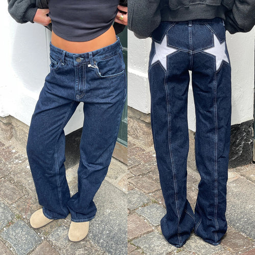 Starlit Y2K Aesthetic Jeans - Vintage Wash