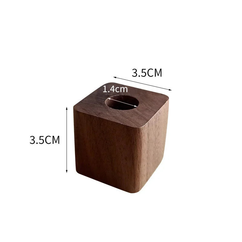 1pc Walnut Wood Pen Holder Pen Container For Desk Stationery Storage