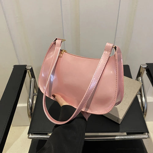 Retro Solid Color PU Leather Shoulder Bag Fashion Women's Handbags