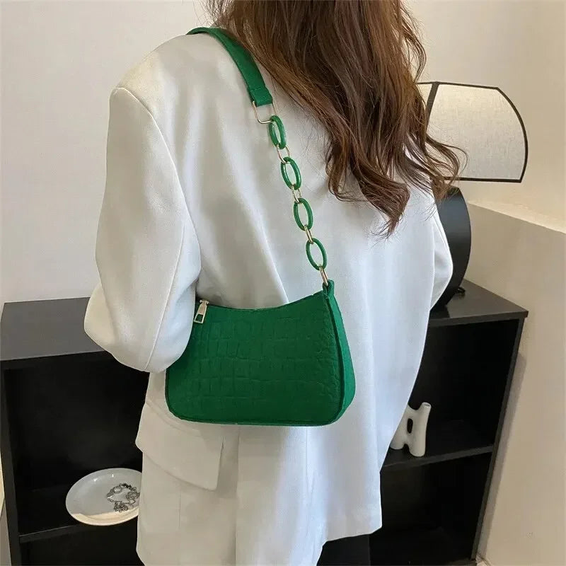 Retro Square Shoulder Bag - Small & Chic