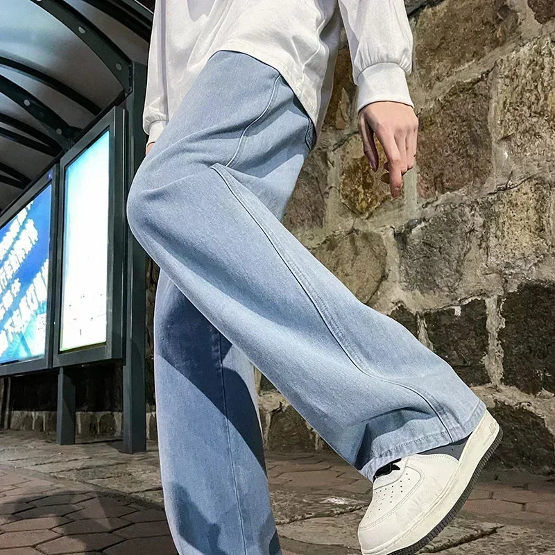 2024 New Streetwear Loose Jeans Men Korean Style Fashion Loose