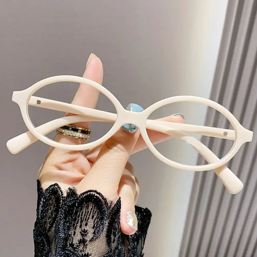 Y2K Retro Oval Frame Glasses Women Female Sweet Cool Eyewear Trend
