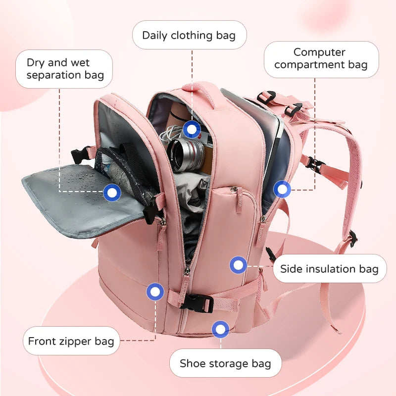 Large Travel Backpack For Women Men Hiking Backpack Waterproof Outdoor