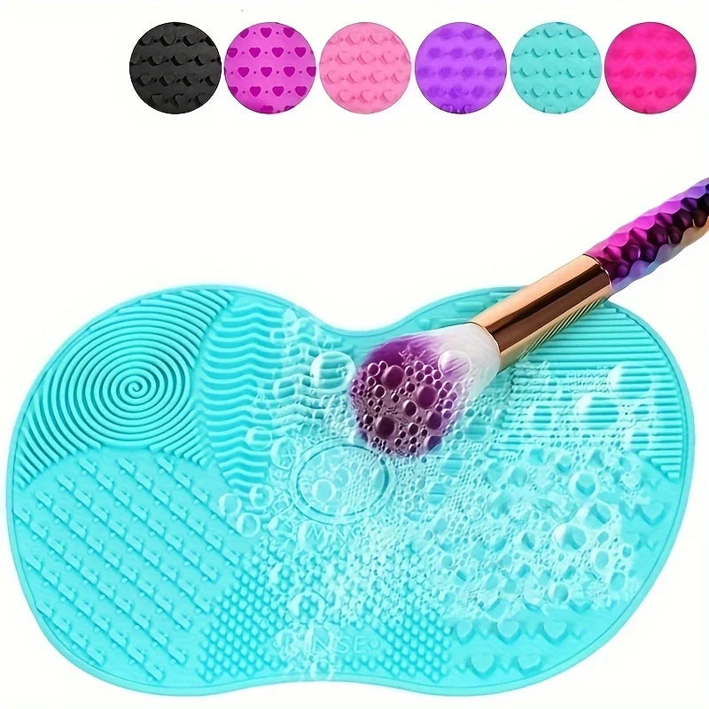 Silicone Apple Shaped Makeup Brush Cleaning Pad - Puff Cleaning Tool