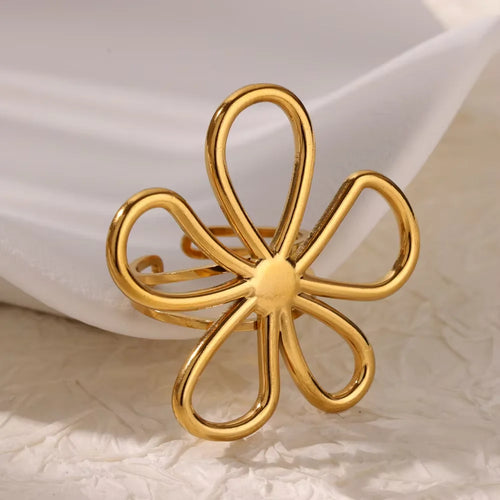 Elegant Stainless Steel Boho Bloom &Shine Ring Collection