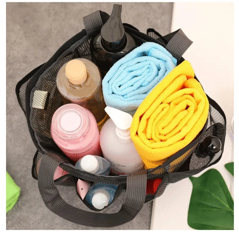 Portable Mesh Shower Caddy Tote Beach Bag Travel Storage Wash Bag