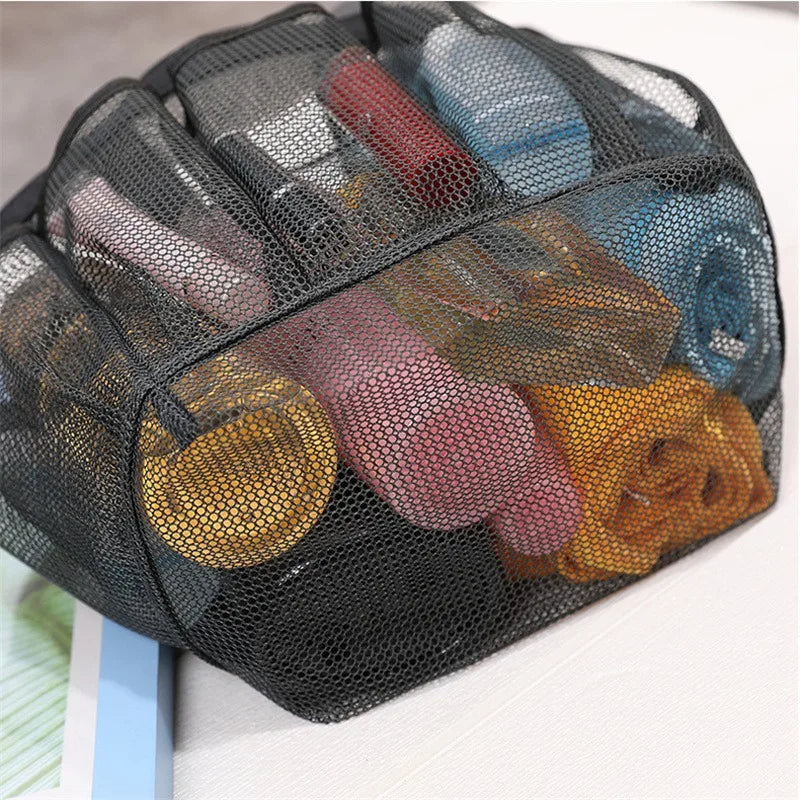 Portable Mesh Shower Caddy Tote Beach Bag Travel Storage Wash Bag
