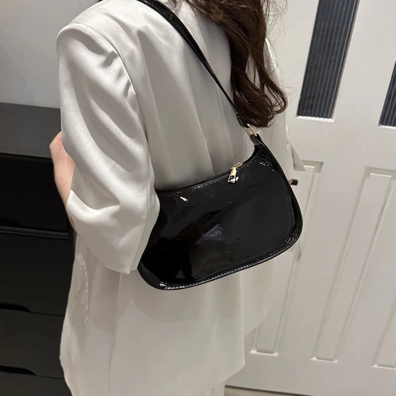Retro Solid Color PU Leather Shoulder Bag Fashion Women's Handbags