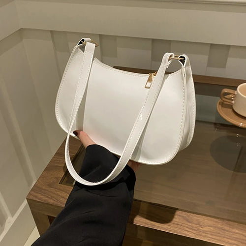 Retro Solid Color PU Leather Shoulder Bag Fashion Women's Handbags