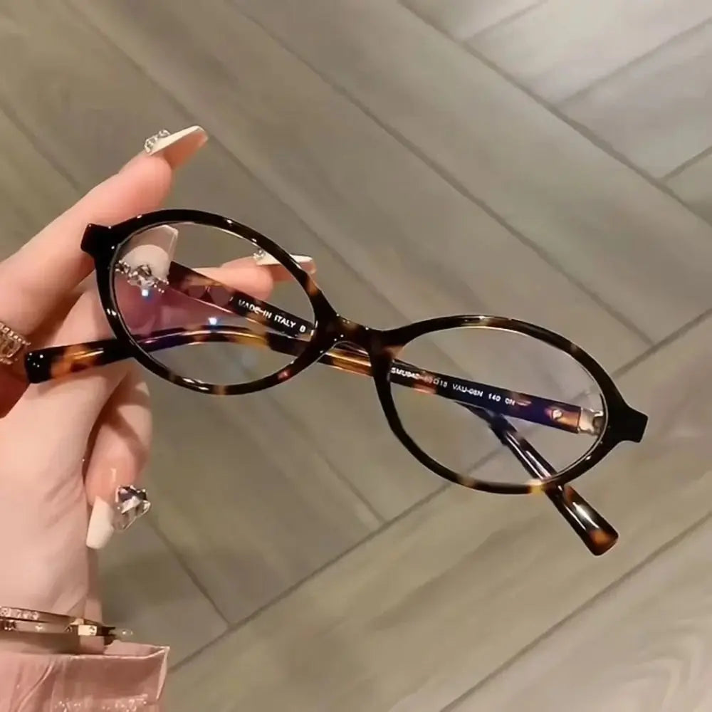Y2K Retro Oval Frame Glasses Women Female Sweet Cool Eyewear Trend