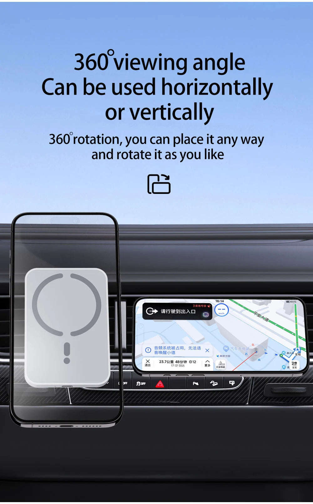 15W Magnetic Car Wireless Charger For Magsafe iPhone 12 13 14 15 16