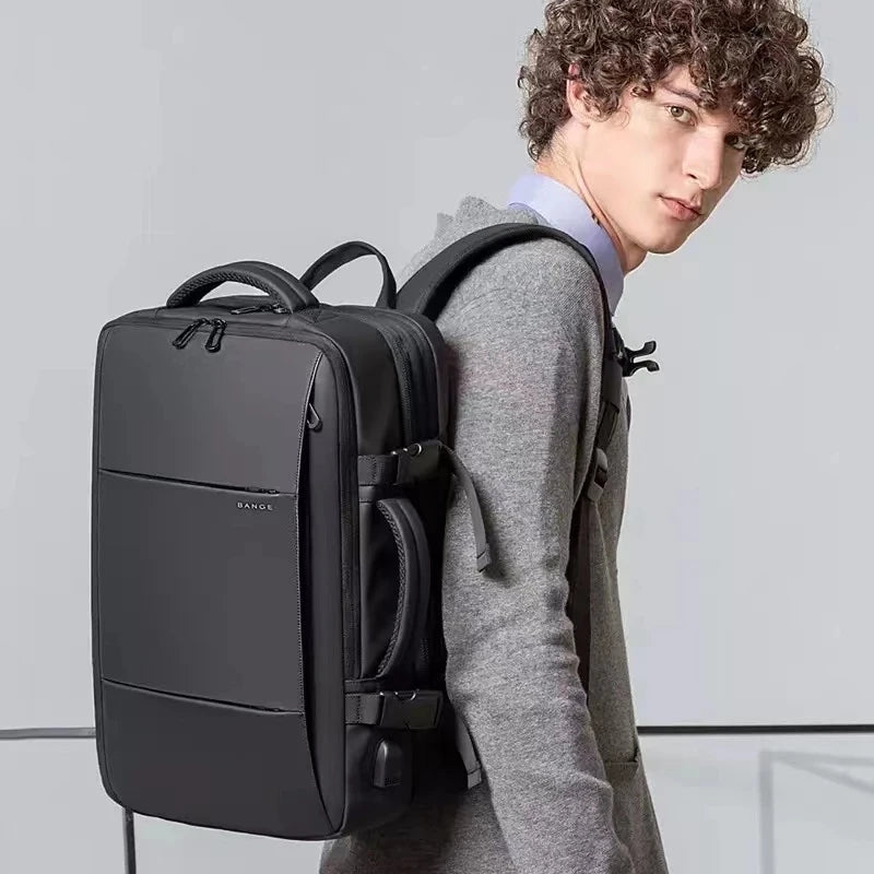 Travel Backpack Men Business Backpack School Expandable USB Bag