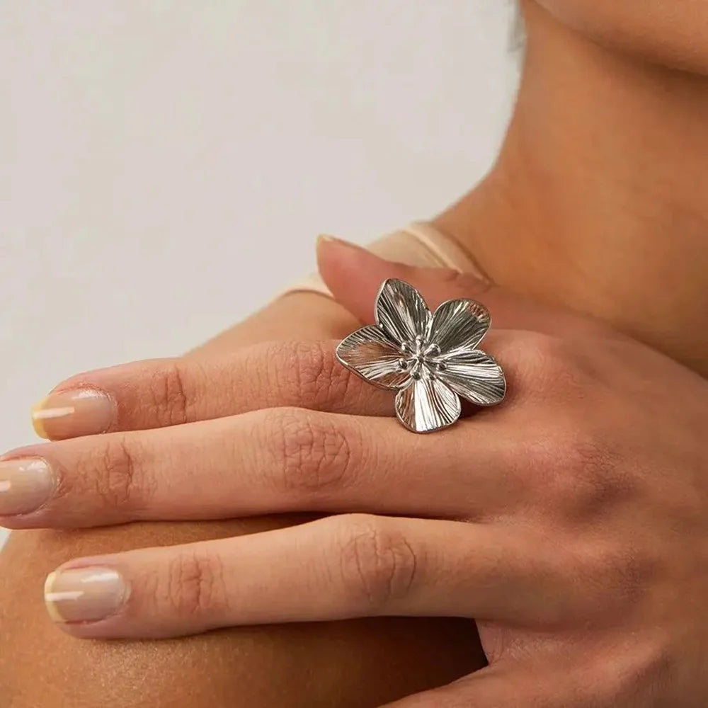 Elegant Stainless Steel Boho Bloom &Shine Ring Collection