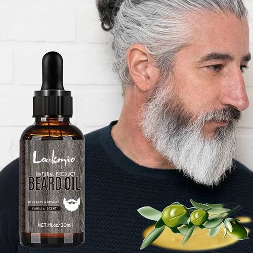 LOCKMIO Natural Beard Oil for Men Vanilla Scent Hydrates Repairs Beard