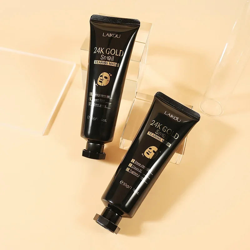 LAIKOU 24K Gold SNAIL TEARING Mask Deep Cleansing Remove Blackhead
