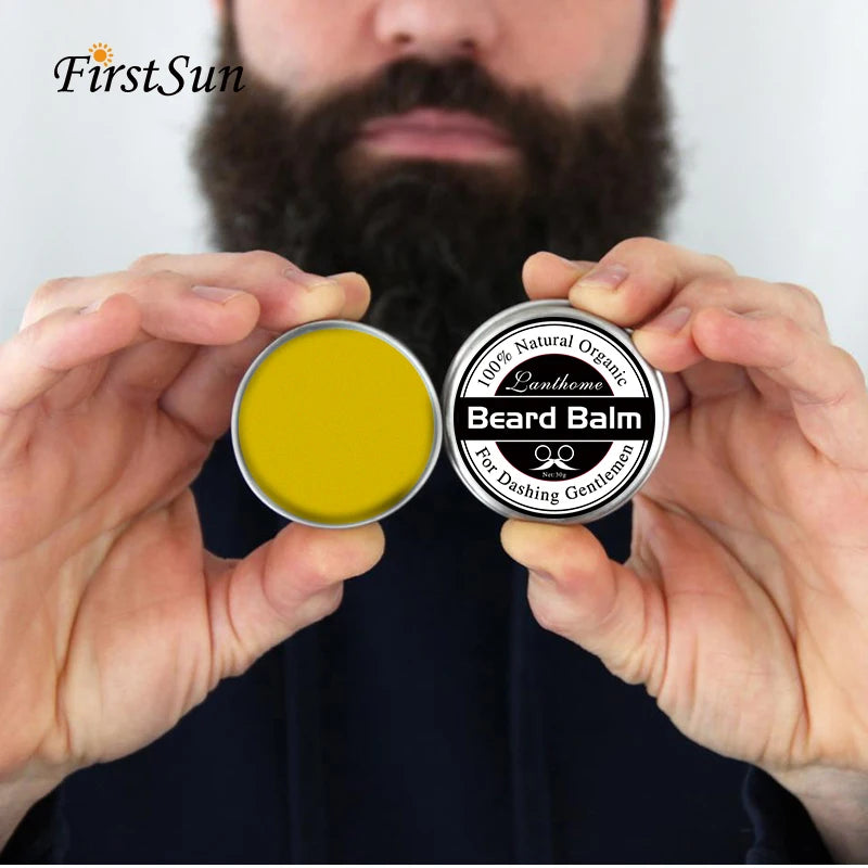 Natural Beard Balm Wax Beard Growth Oil for Men Moisturizing Smoothing