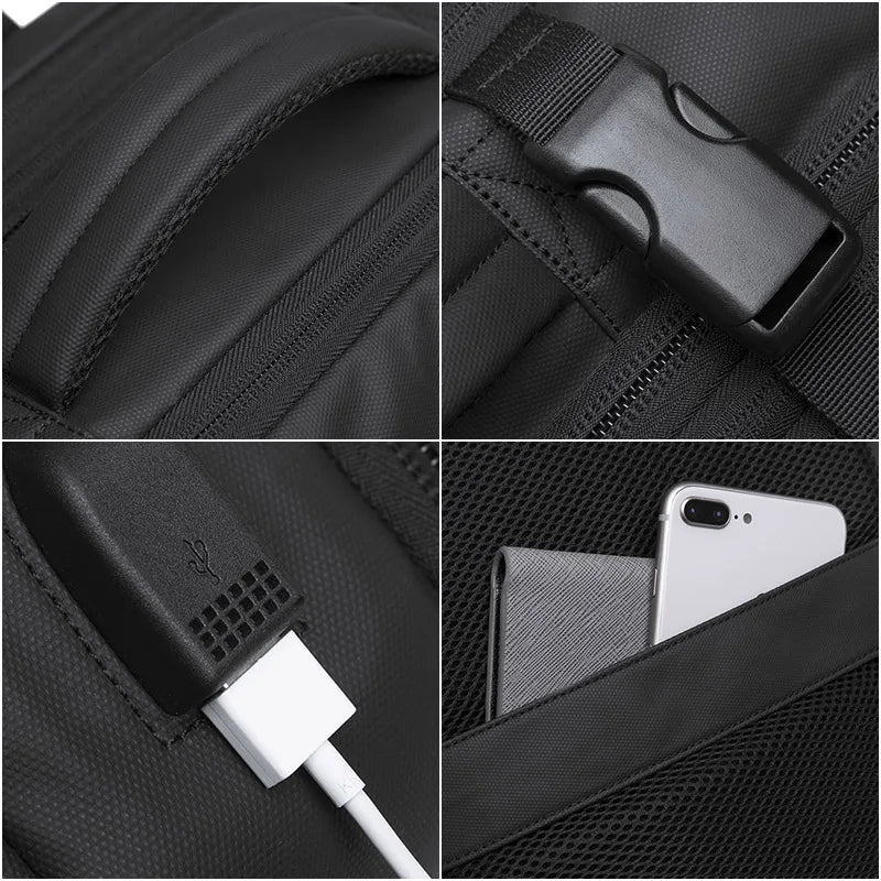 Travel Backpack Men Business Backpack School Expandable USB Bag