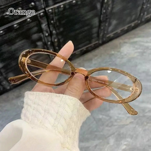 Y2K Retro Oval Frame Glasses Women Female Sweet Cool Eyewear Trend