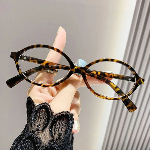 Y2K Retro Oval Frame Glasses Women Female Sweet Cool Eyewear Trend