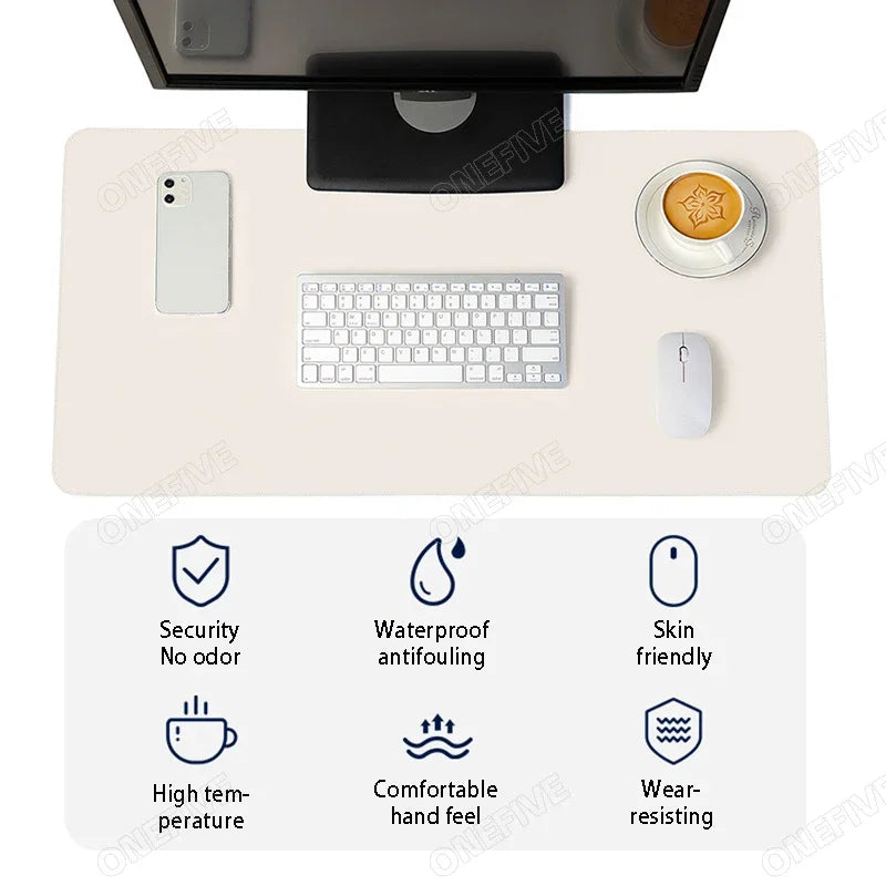 Mouse Pad Large Size Office Desk Protector Mat PU Leather Waterproof