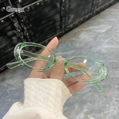 Y2K Retro Oval Frame Glasses Women Female Sweet Cool Eyewear Trend