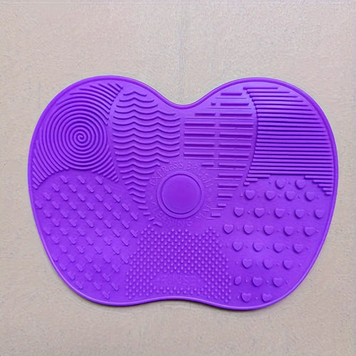 Silicone Apple Shaped Makeup Brush Cleaning Pad - Puff Cleaning Tool