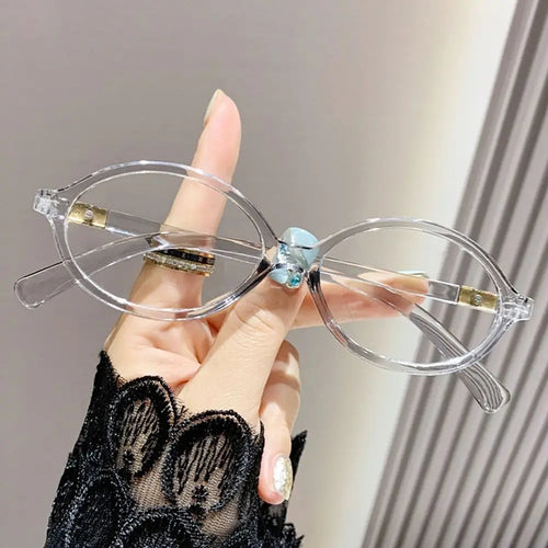 Y2K Retro Oval Frame Glasses Women Female Sweet Cool Eyewear Trend