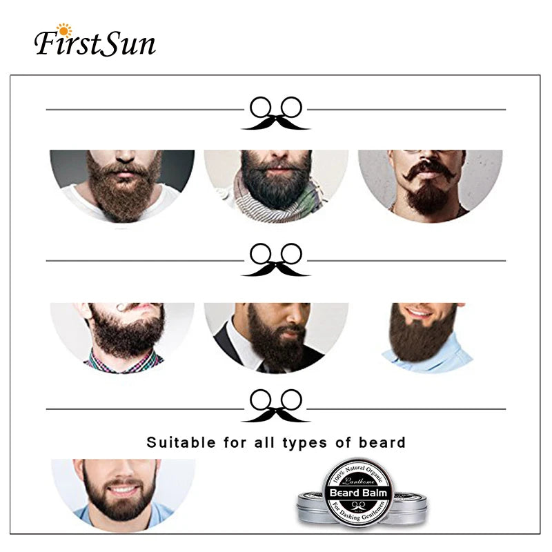Natural Beard Balm Wax Beard Growth Oil for Men Moisturizing Smoothing