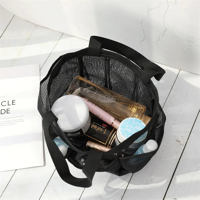 Portable Mesh Shower Caddy Tote Beach Bag Travel Storage Wash Bag