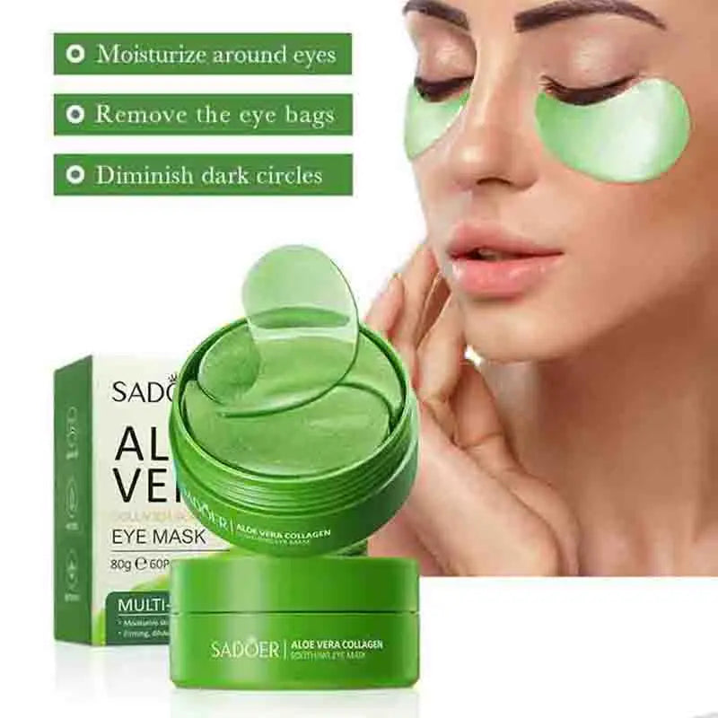 60pcs SAODER Aloe Vera Collagen Eye Mask Anti Dark Circles Eyes Bags