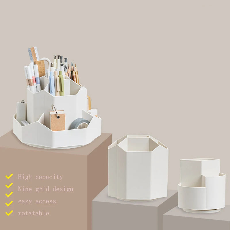 360 Degree Rotating Pen Holder Desk Stationery Organizer Stand Large