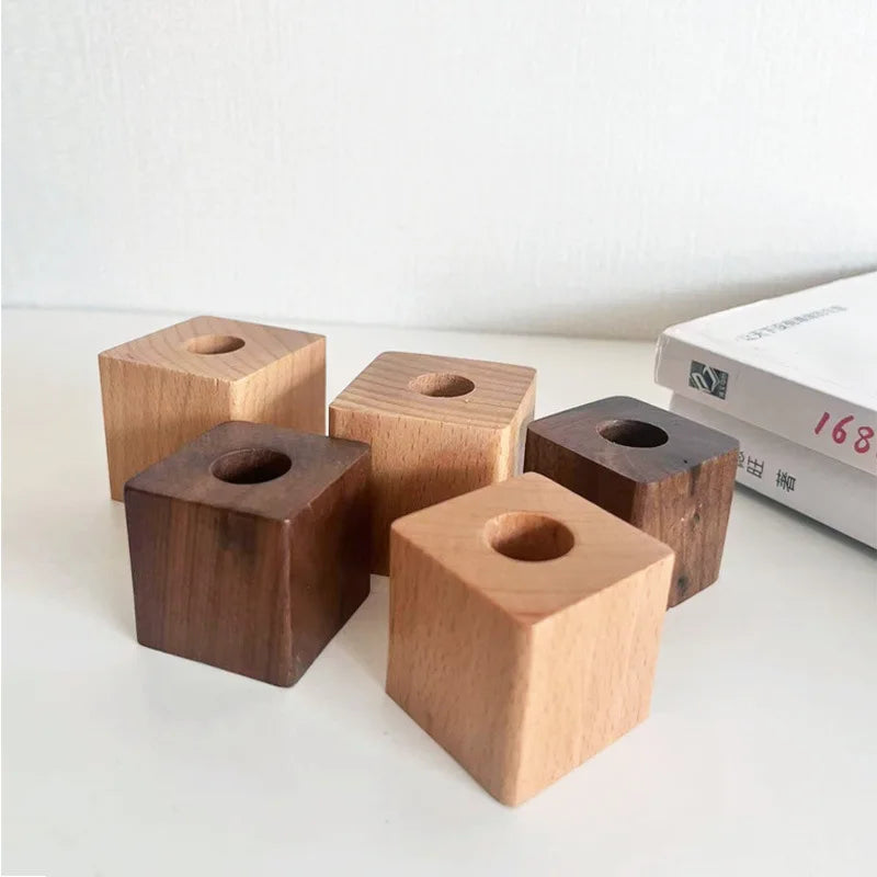1pc Walnut Wood Pen Holder Pen Container For Desk Stationery Storage