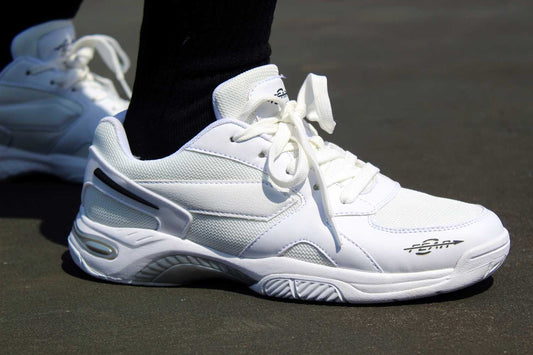 Men's High Arch Firm Support All-In-One White Walking Shoes.