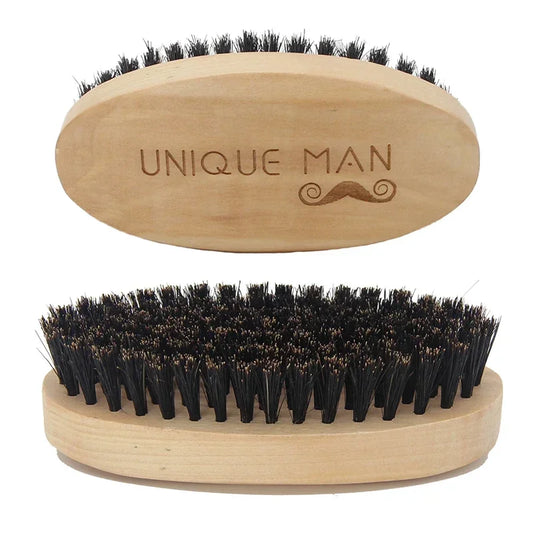 Wooden Hair Beard Brush For Men Natural Wood Comb Boar Bristle