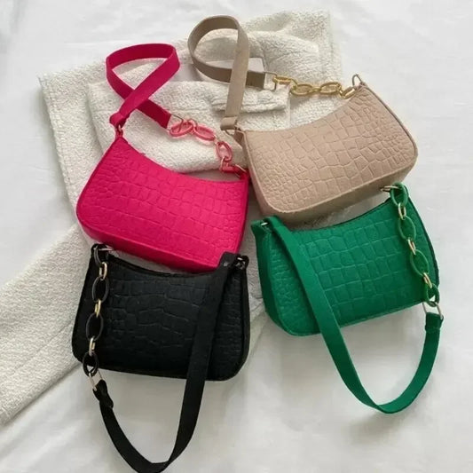 Retro Square Shoulder Bag - Small & Chic